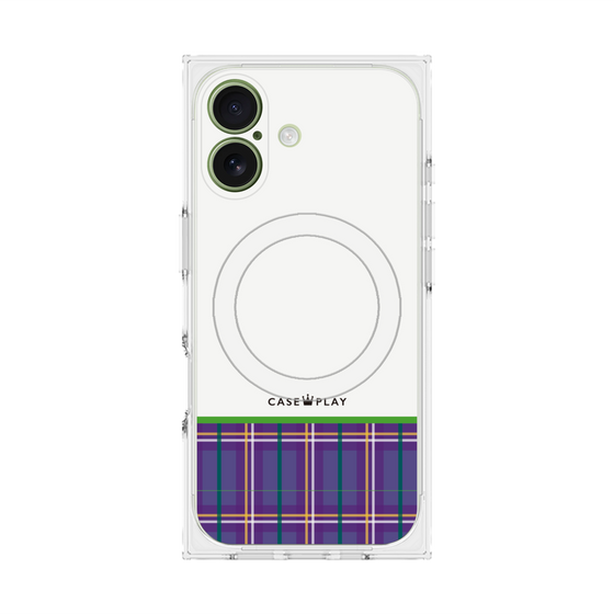 Premium Square Case with MagSafe［ CASEPLAY Tartan Check - Purple ］