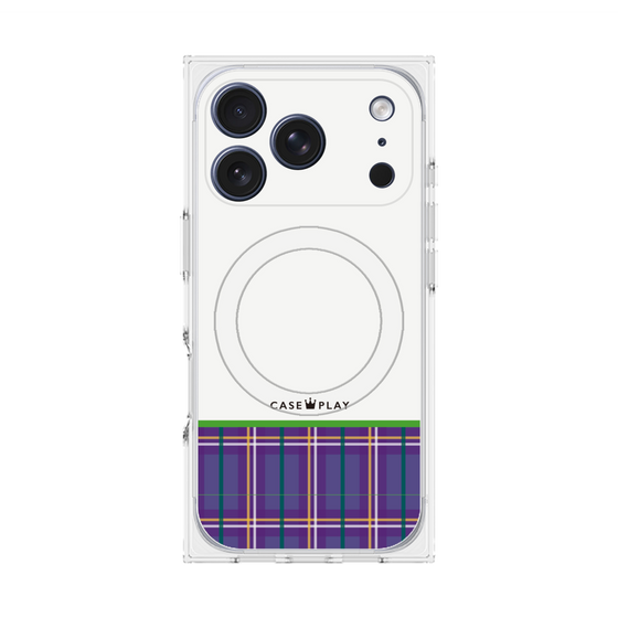 Premium Square Case with MagSafe［ CASEPLAY Tartan Check - Purple ］