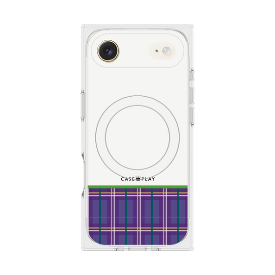 Premium Square Case with MagSafe［ CASEPLAY Tartan Check - Purple ］