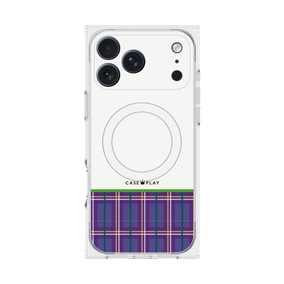Premium Square Case with MagSafe［ CASEPLAY Tartan Check - Purple ］
