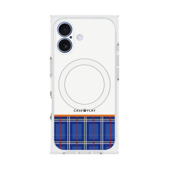 Premium Square Case with MagSafe［ CASEPLAY Tartan Check - Blue ］