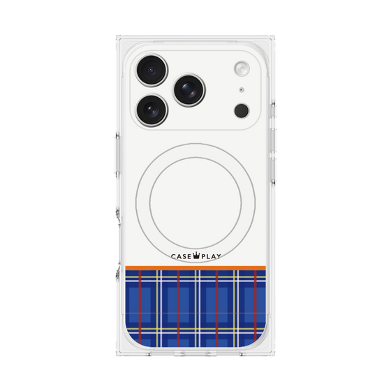 Premium Square Case with MagSafe［ CASEPLAY Tartan Check - Blue ］
