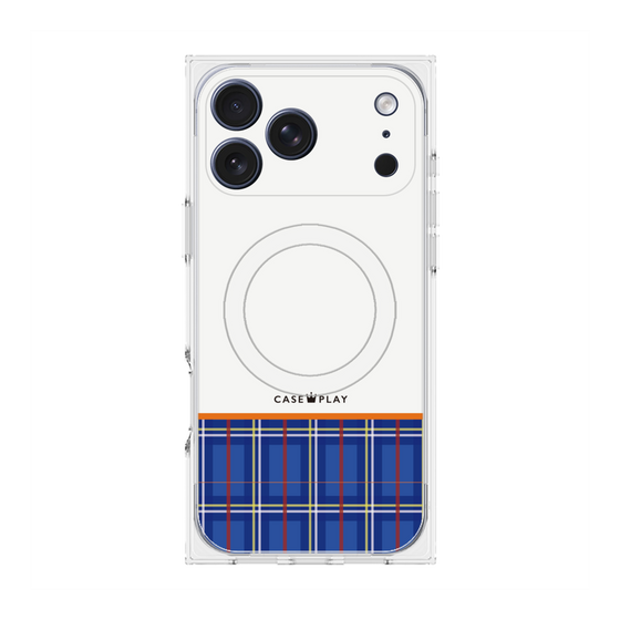 Premium Square Case with MagSafe［ CASEPLAY Tartan Check - Blue ］