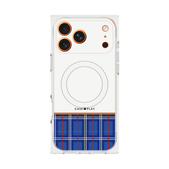 Premium Square Case with MagSafe［ CASEPLAY Tartan Check - Blue ］