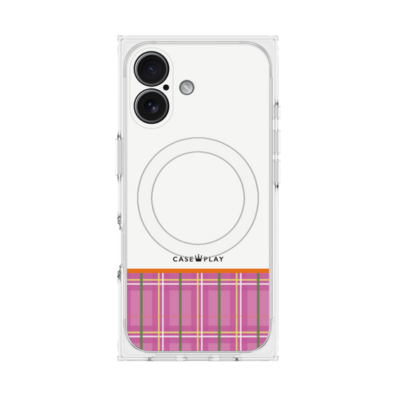 Premium Square Case with MagSafe［ CASEPLAY Tartan Check - Pink ］