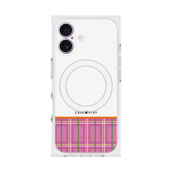 Premium Square Case with MagSafe［ CASEPLAY Tartan Check - Pink ］
