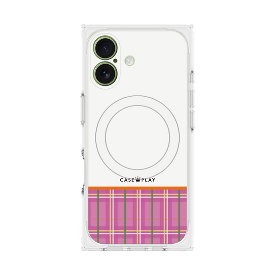 Premium Square Case with MagSafe［ CASEPLAY Tartan Check - Pink ］