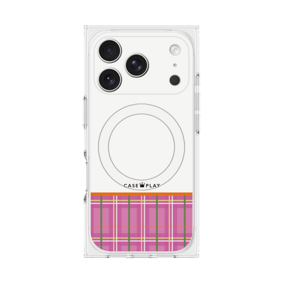 Premium Square Case with MagSafe［ CASEPLAY Tartan Check - Pink ］