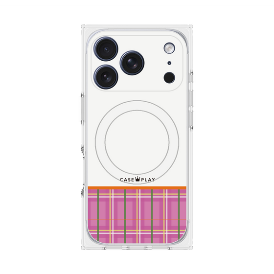 Premium Square Case with MagSafe［ CASEPLAY Tartan Check - Pink ］