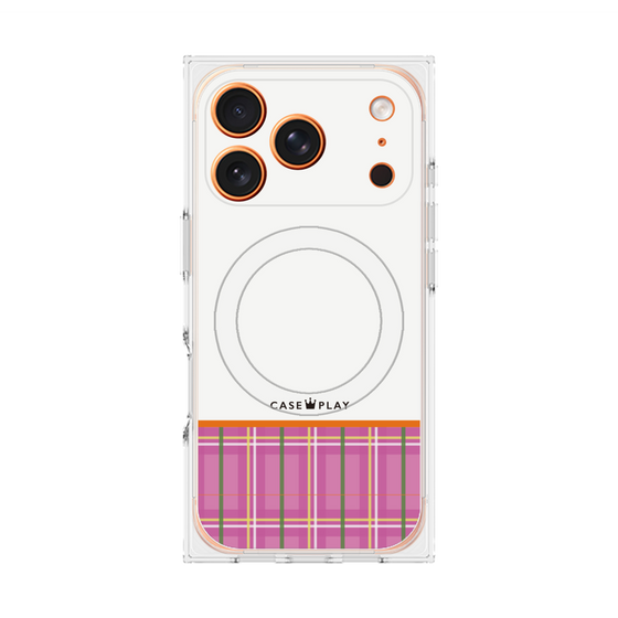 Premium Square Case with MagSafe［ CASEPLAY Tartan Check - Pink ］