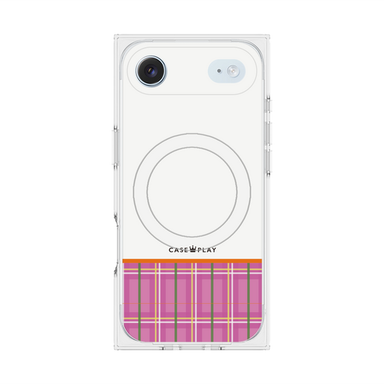 Premium Square Case with MagSafe［ CASEPLAY Tartan Check - Pink ］