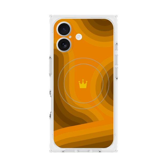 Premium Square Case with MagSafe［ CASEPLAY Winding Pattern - Orange ］