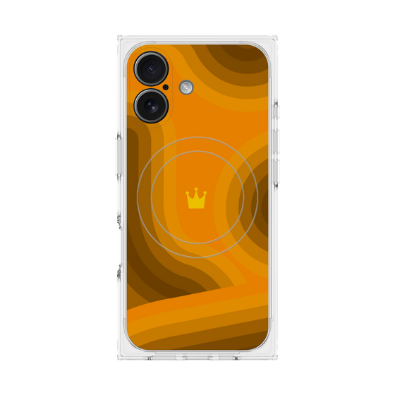 Premium Square Case with MagSafe［ CASEPLAY Winding Pattern - Orange ］