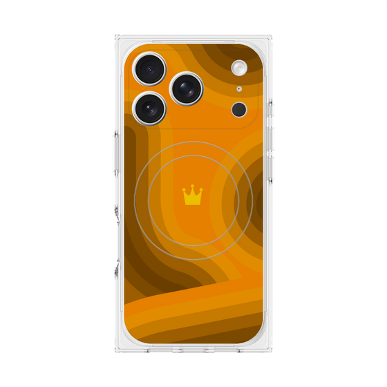 Premium Square Case with MagSafe［ CASEPLAY Winding Pattern - Orange ］