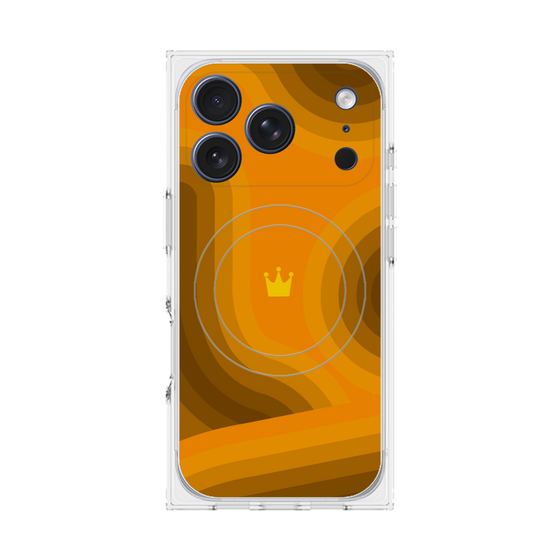 Premium Square Case with MagSafe［ CASEPLAY Winding Pattern - Orange ］