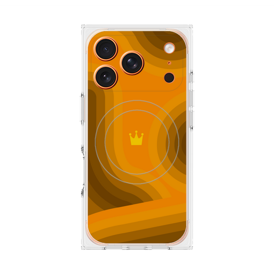 Premium Square Case with MagSafe［ CASEPLAY Winding Pattern - Orange ］