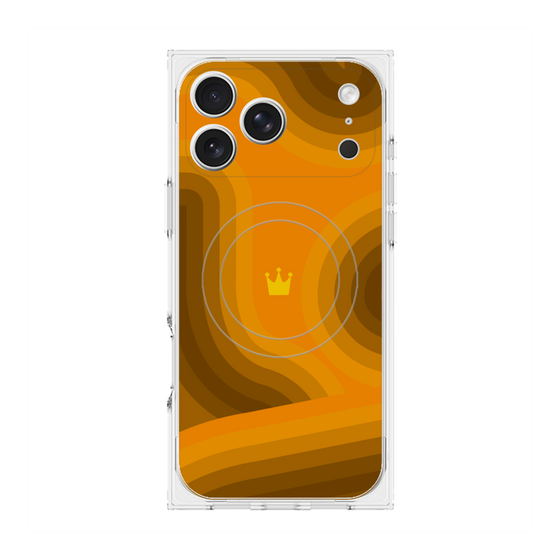 Premium Square Case with MagSafe［ CASEPLAY Winding Pattern - Orange ］