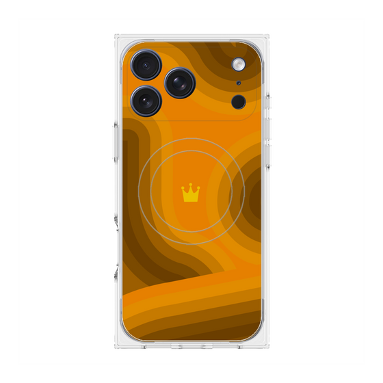 Premium Square Case with MagSafe［ CASEPLAY Winding Pattern - Orange ］