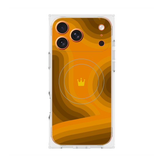 Premium Square Case with MagSafe［ CASEPLAY Winding Pattern - Orange ］