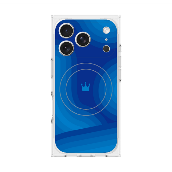 Premium Square Case with MagSafe［ CASEPLAY Winding Pattern - Blue ］