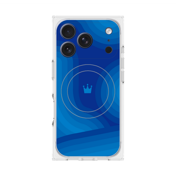 Premium Square Case with MagSafe［ CASEPLAY Winding Pattern - Blue ］