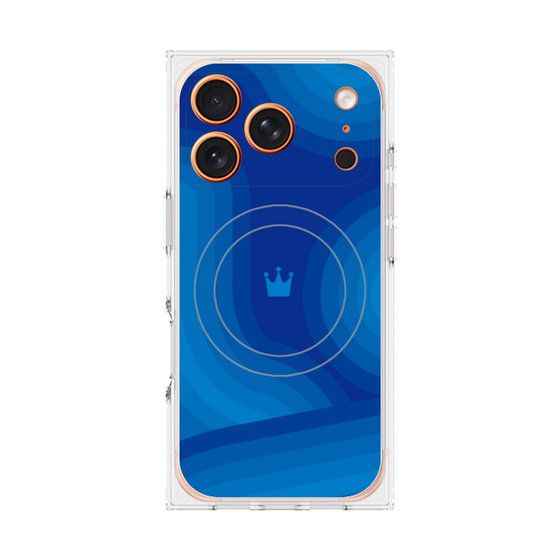 Premium Square Case with MagSafe［ CASEPLAY Winding Pattern - Blue ］