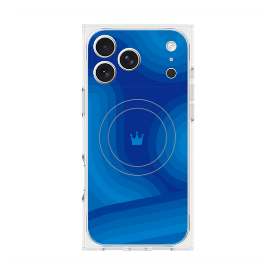 Premium Square Case with MagSafe［ CASEPLAY Winding Pattern - Blue ］