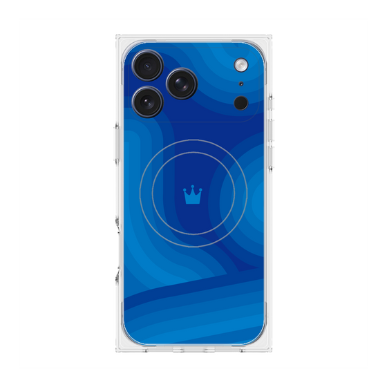 Premium Square Case with MagSafe［ CASEPLAY Winding Pattern - Blue ］