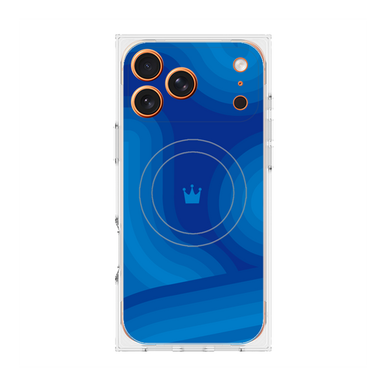 Premium Square Case with MagSafe［ CASEPLAY Winding Pattern - Blue ］