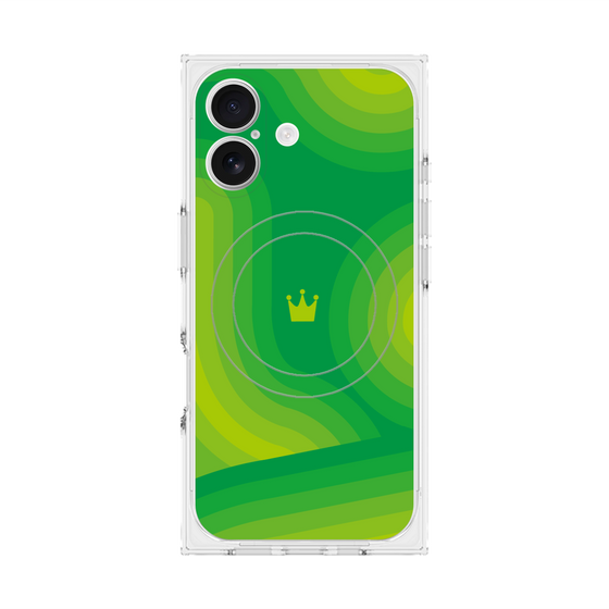 Premium Square Case with MagSafe［ CASEPLAY Winding Pattern - Green ］