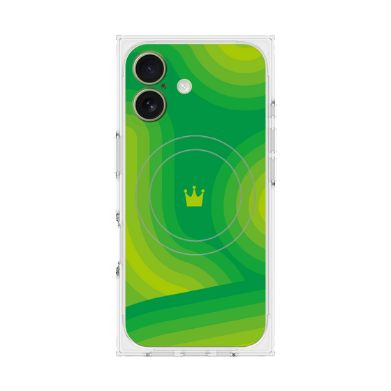 Premium Square Case with MagSafe［ CASEPLAY Winding Pattern - Green ］