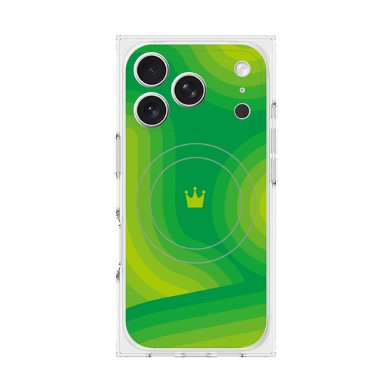 Premium Square Case with MagSafe［ CASEPLAY Winding Pattern - Green ］