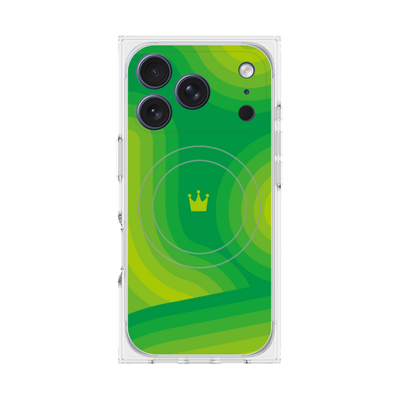 Premium Square Case with MagSafe［ CASEPLAY Winding Pattern - Green ］