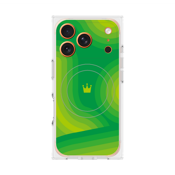 Premium Square Case with MagSafe［ CASEPLAY Winding Pattern - Green ］