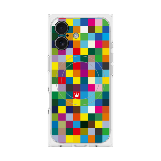 Premium Square Case with MagSafe［ CASEPLAY Rainbow Check ］