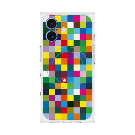 Premium Square Case with MagSafe［ CASEPLAY Rainbow Check ］