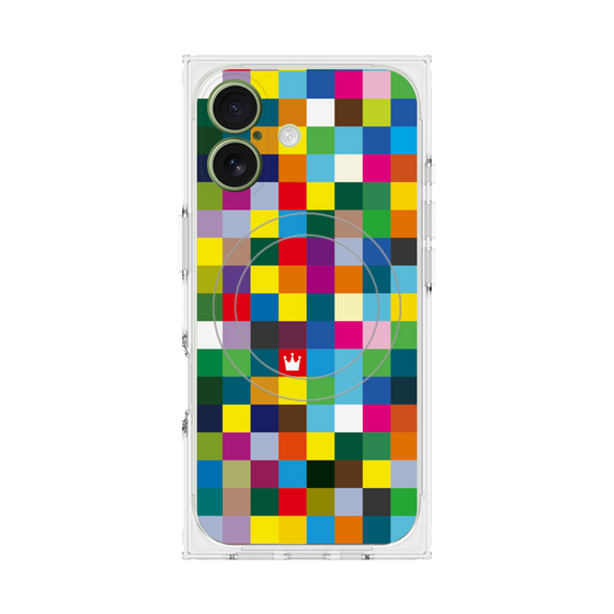 Premium Square Case with MagSafe［ CASEPLAY Rainbow Check ］