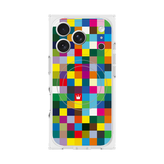 Premium Square Case with MagSafe［ CASEPLAY Rainbow Check ］