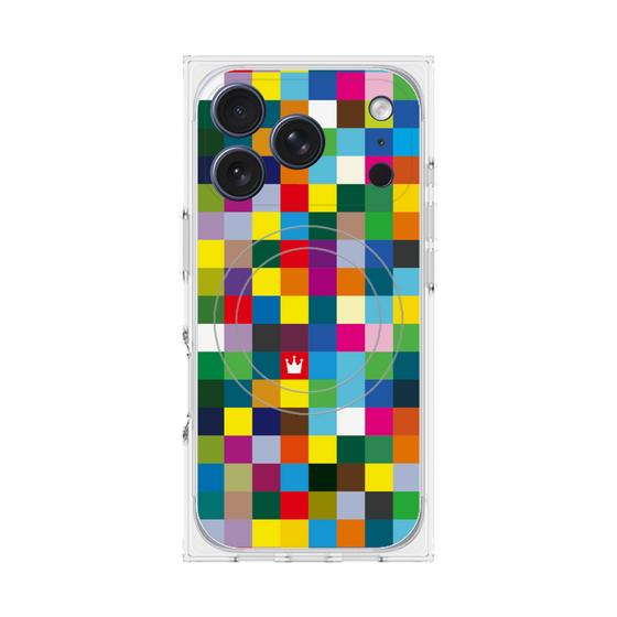 Premium Square Case with MagSafe［ CASEPLAY Rainbow Check ］