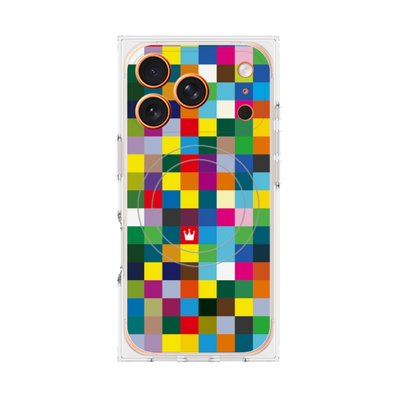 Premium Square Case with MagSafe［ CASEPLAY Rainbow Check ］