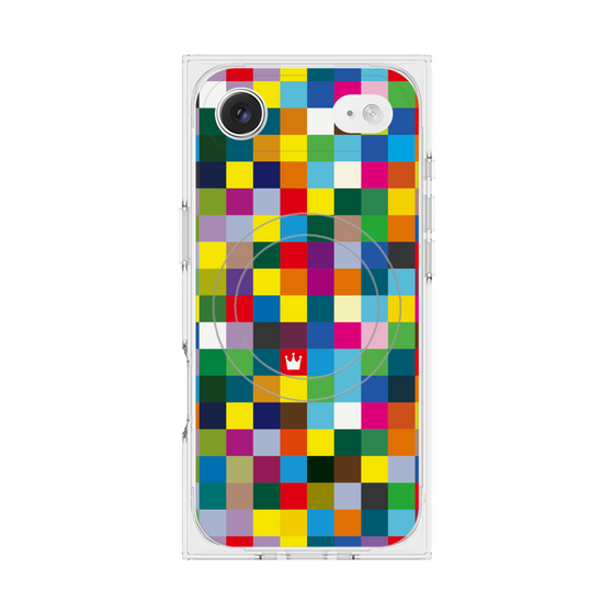 Premium Square Case with MagSafe［ CASEPLAY Rainbow Check ］