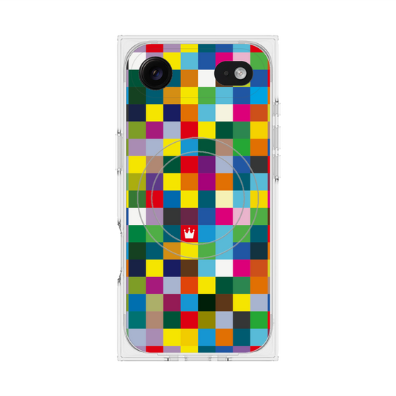 Premium Square Case with MagSafe［ CASEPLAY Rainbow Check ］
