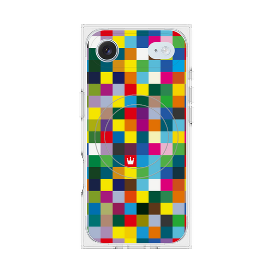 Premium Square Case with MagSafe［ CASEPLAY Rainbow Check ］