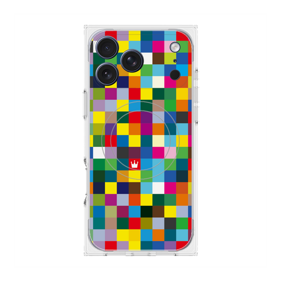 Premium Square Case with MagSafe［ CASEPLAY Rainbow Check ］