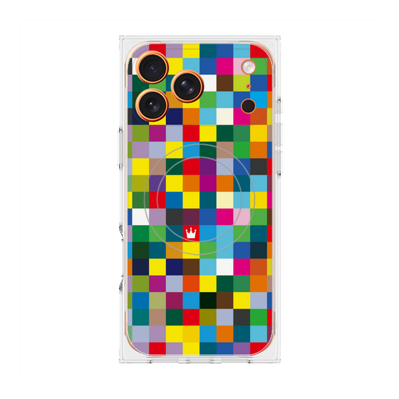 Premium Square Case with MagSafe［ CASEPLAY Rainbow Check ］