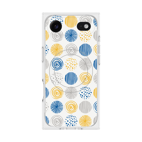 Premium Square Case with MagSafe［ Nordic Circle - Blue ］