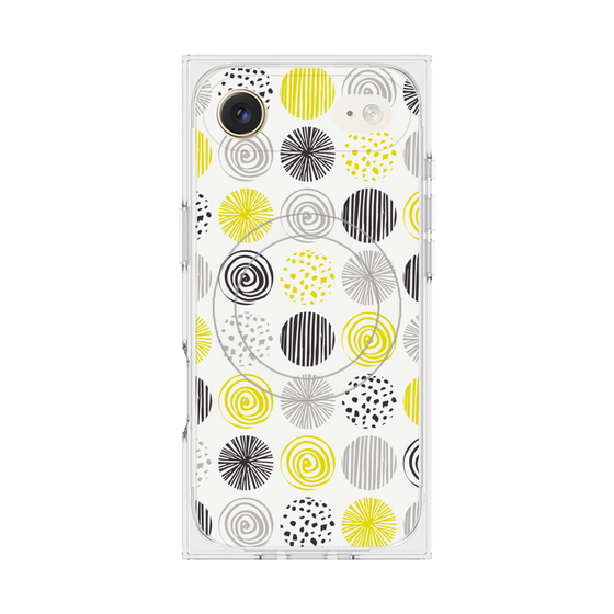 Premium Square Case with MagSafe［ Nordic Circle - Yellow ］