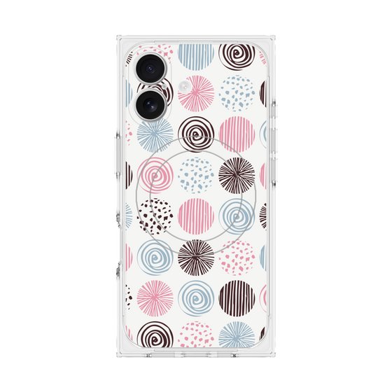 Premium Square Case with MagSafe［ Nordic Circle - Pink ］