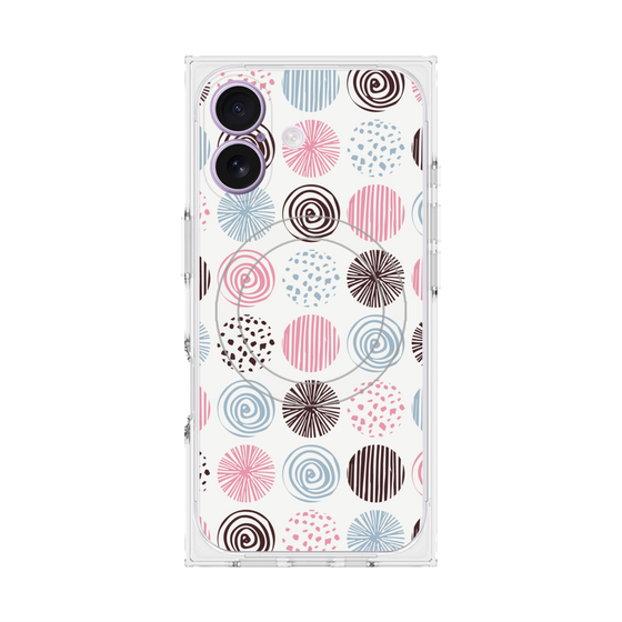 Premium Square Case with MagSafe［ Nordic Circle - Pink ］