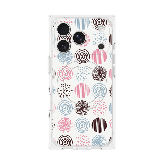 Premium Square Case with MagSafe［ Nordic Circle - Pink ］